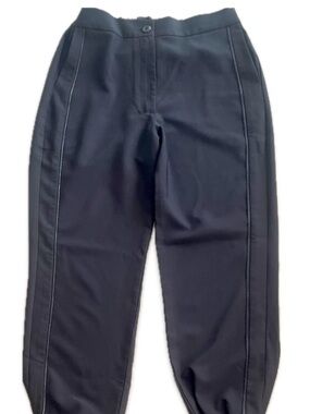 Radical Black Wide Leg Dress Pants Decorative Leg Zippers Elastic Cuffs L